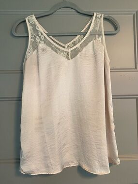 Maurices Cream Lace Yoke Sleeveless Top